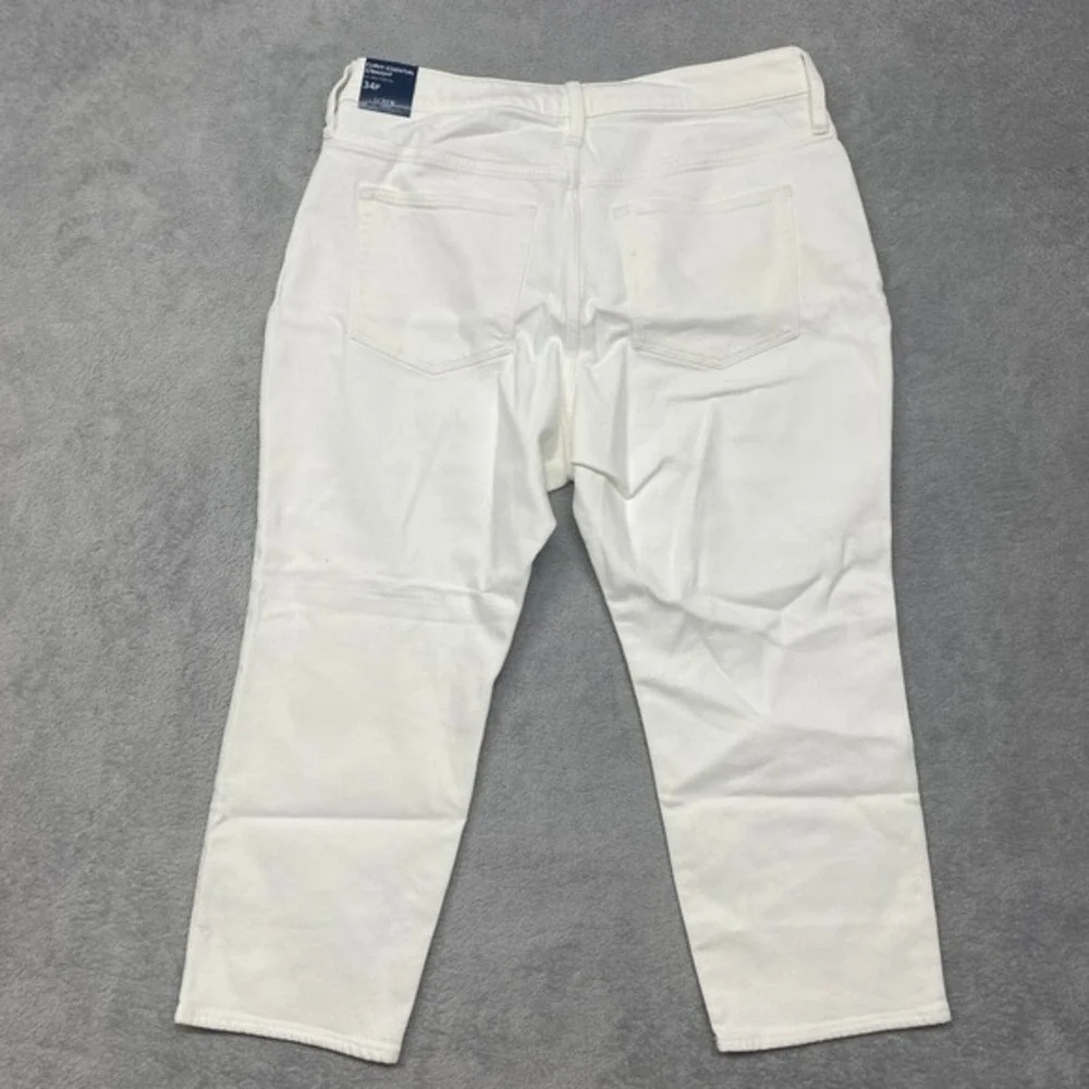 J Crew Jeans Womens 34 Petite White Curvy Essential‎ Straight Stretch BX452
